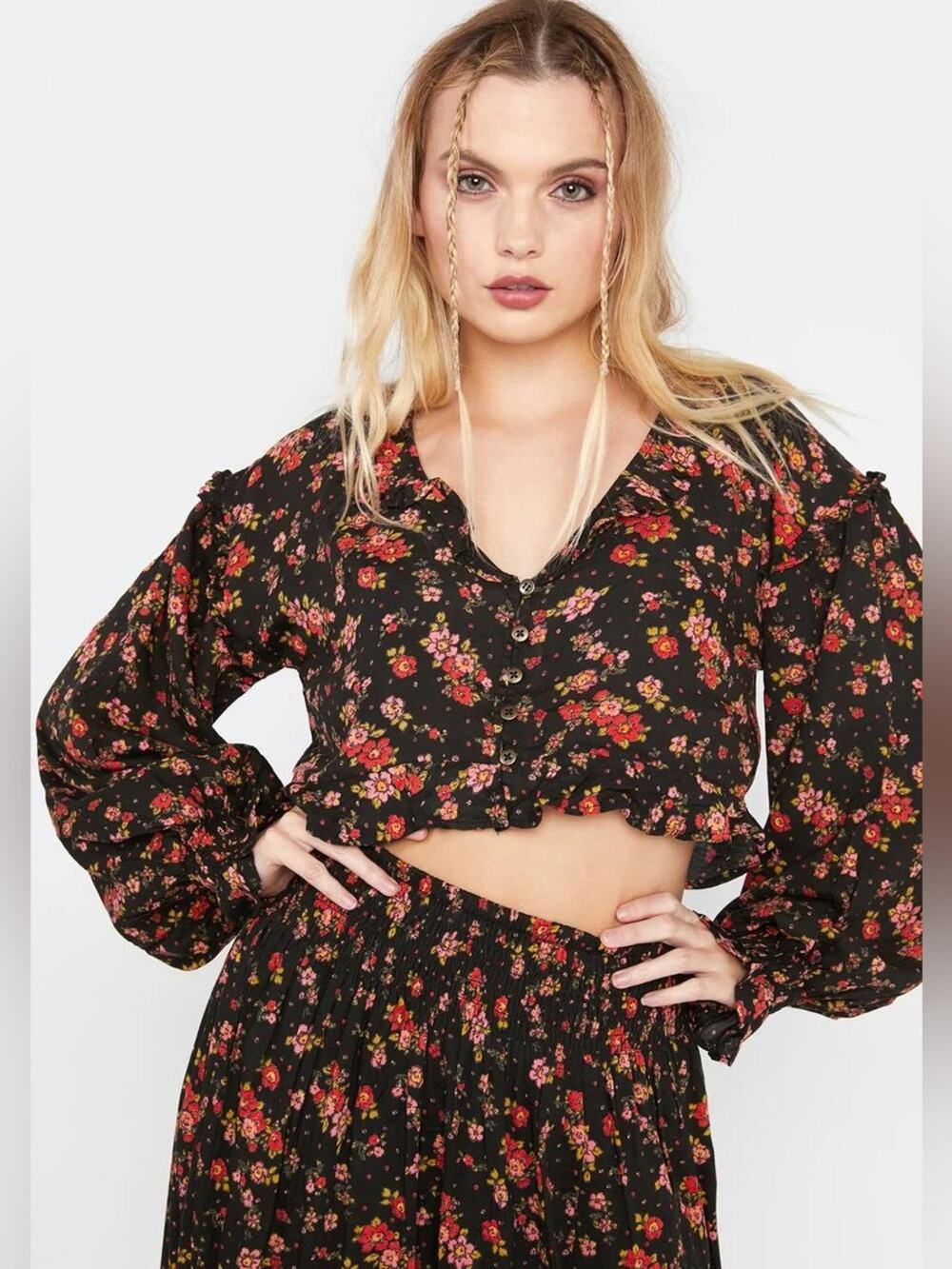 Free People Secret Garden Floral Top